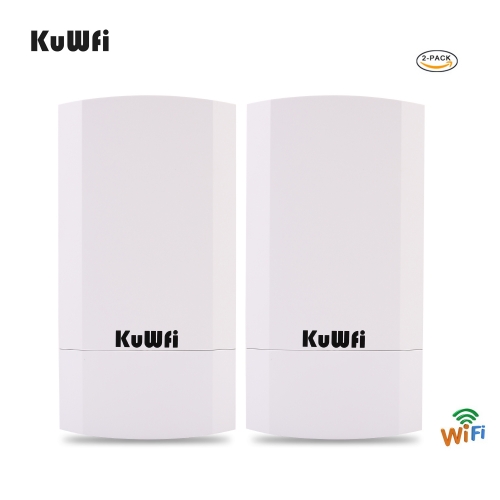 KuWFi 2-Pack 300Mbps Wireless Outdoor CPE Kit Point-to-Point wireless Bridge
