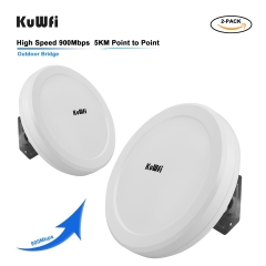 KuWFi 900Mbps Outdoor Wireless Wifi Bridge 5.8G Point to Point 3-5KM Wifi Coverage 24V POE Adapter