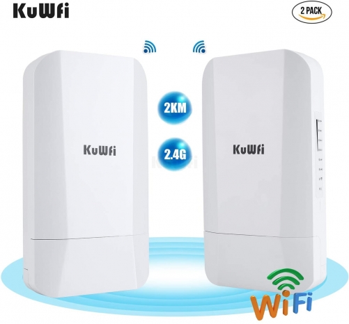 KuWFi 300Mbps CPE Wireless Bridge 14DBi 1KM point-to-point WiFi Extender Outdoor
