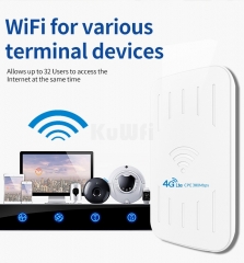KuWFi Outdoor 4G Wifi Router FDD/TDD 3G/4G Sim Card 300Mbps 24V POE Up to 32 Users