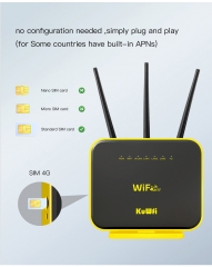 KuWFi Gigabit 4G WIFI Router Dual Band 64 User With Gigabit WAN/LAN RJ11 Port