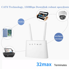KuWFi Indoor 4G Router CAT4 300Mbps Unlock SIM Card RJ45 With External Dual Antenna